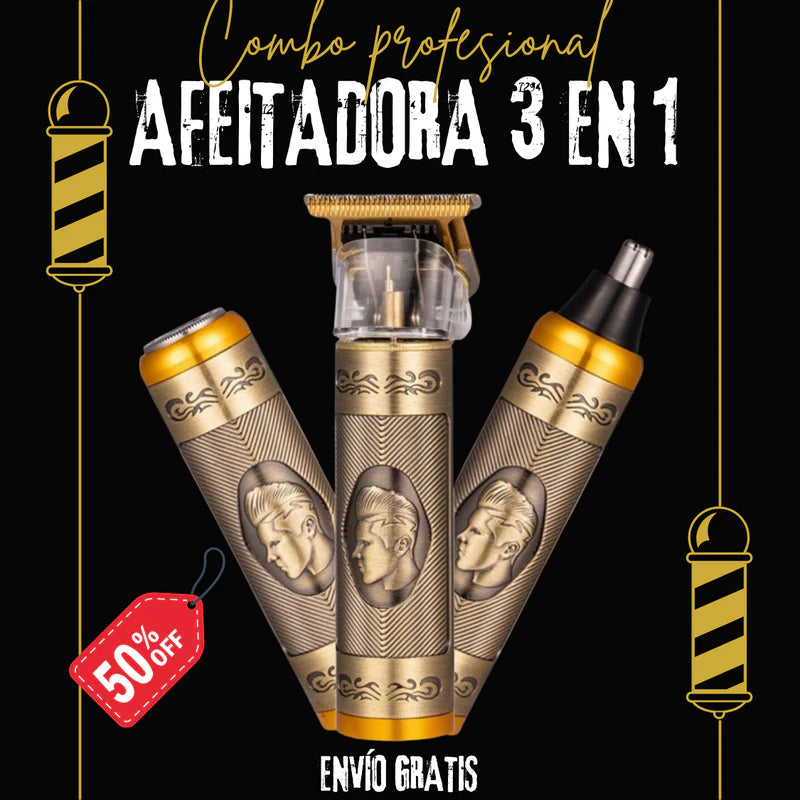 Maquina Afeitar Trimmer 3 En 1, Cabello, Barba Y Nariz