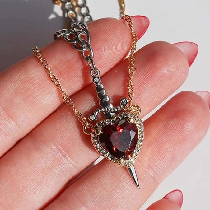 Collar Corazon y Espada Duo Pareja (2x1)