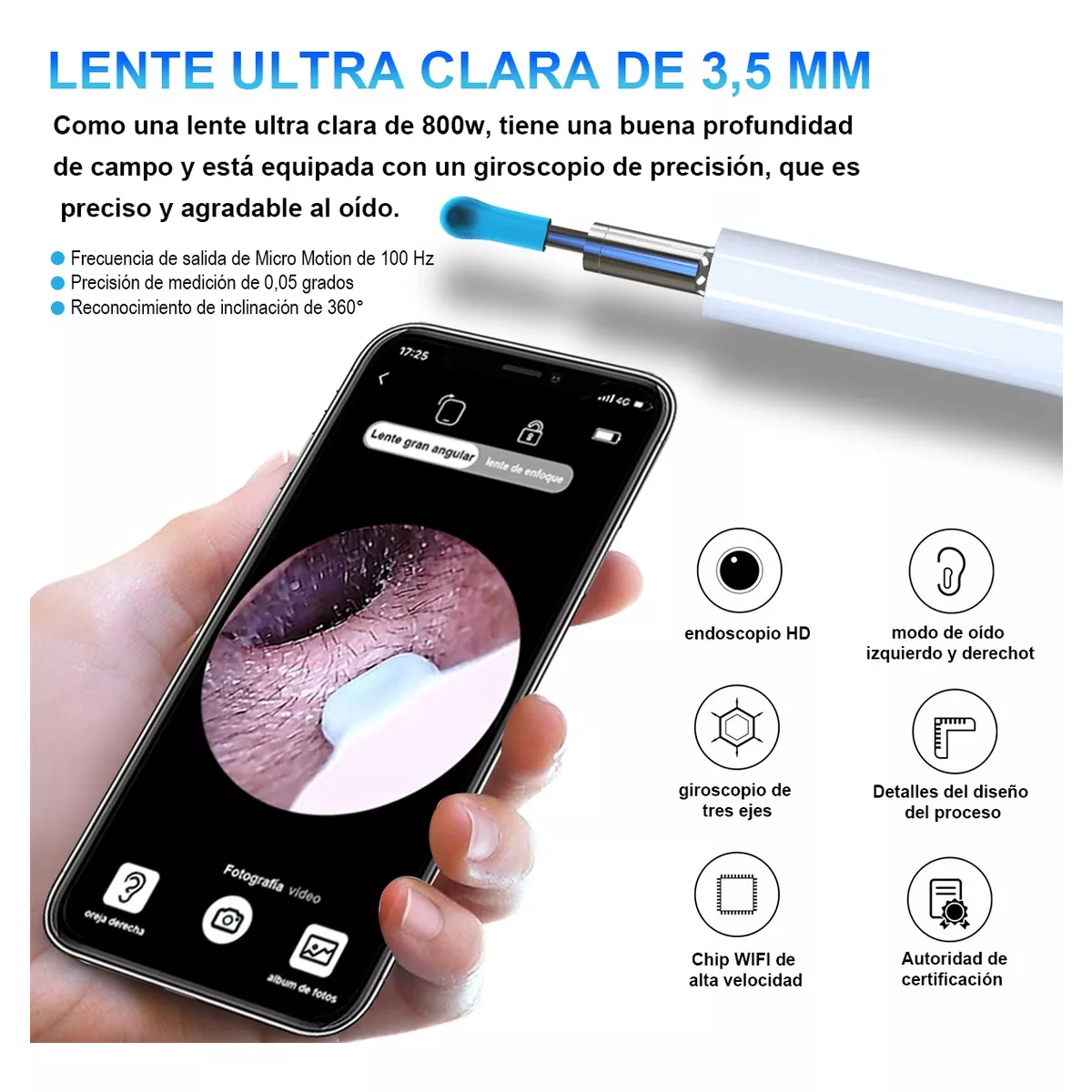 Otoscopio Inalámbrico con WiFi