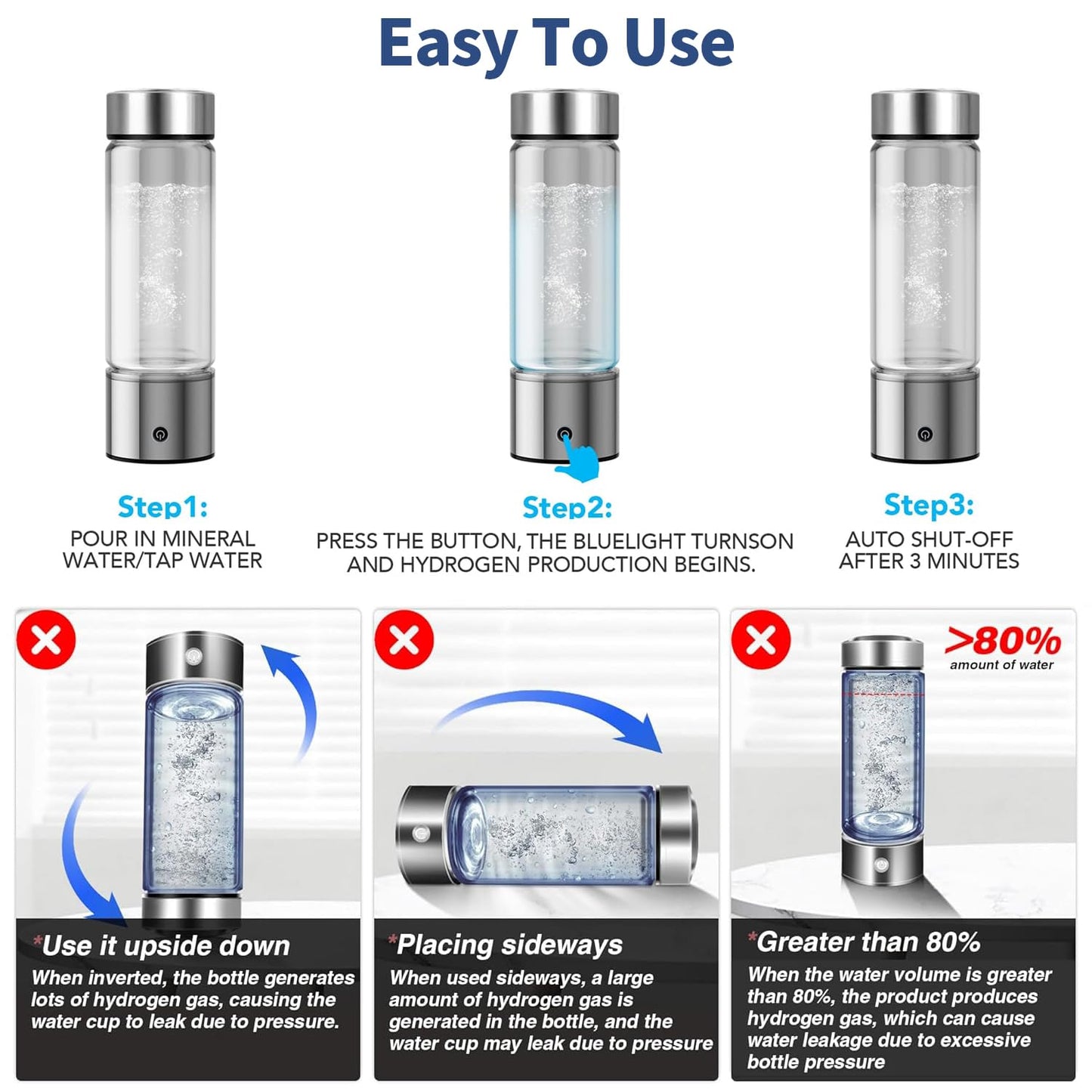 Generador de botellas de agua de hidrógeno