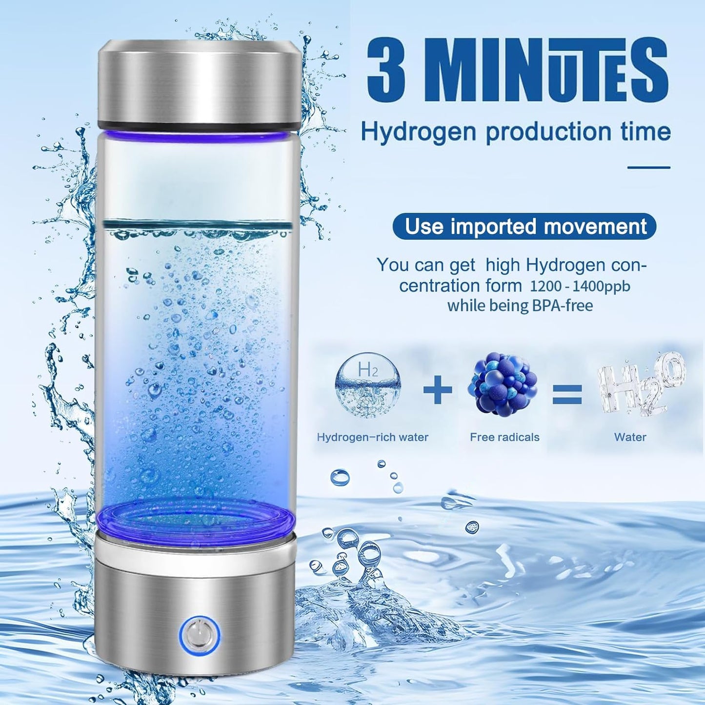 Generador de botellas de agua de hidrógeno