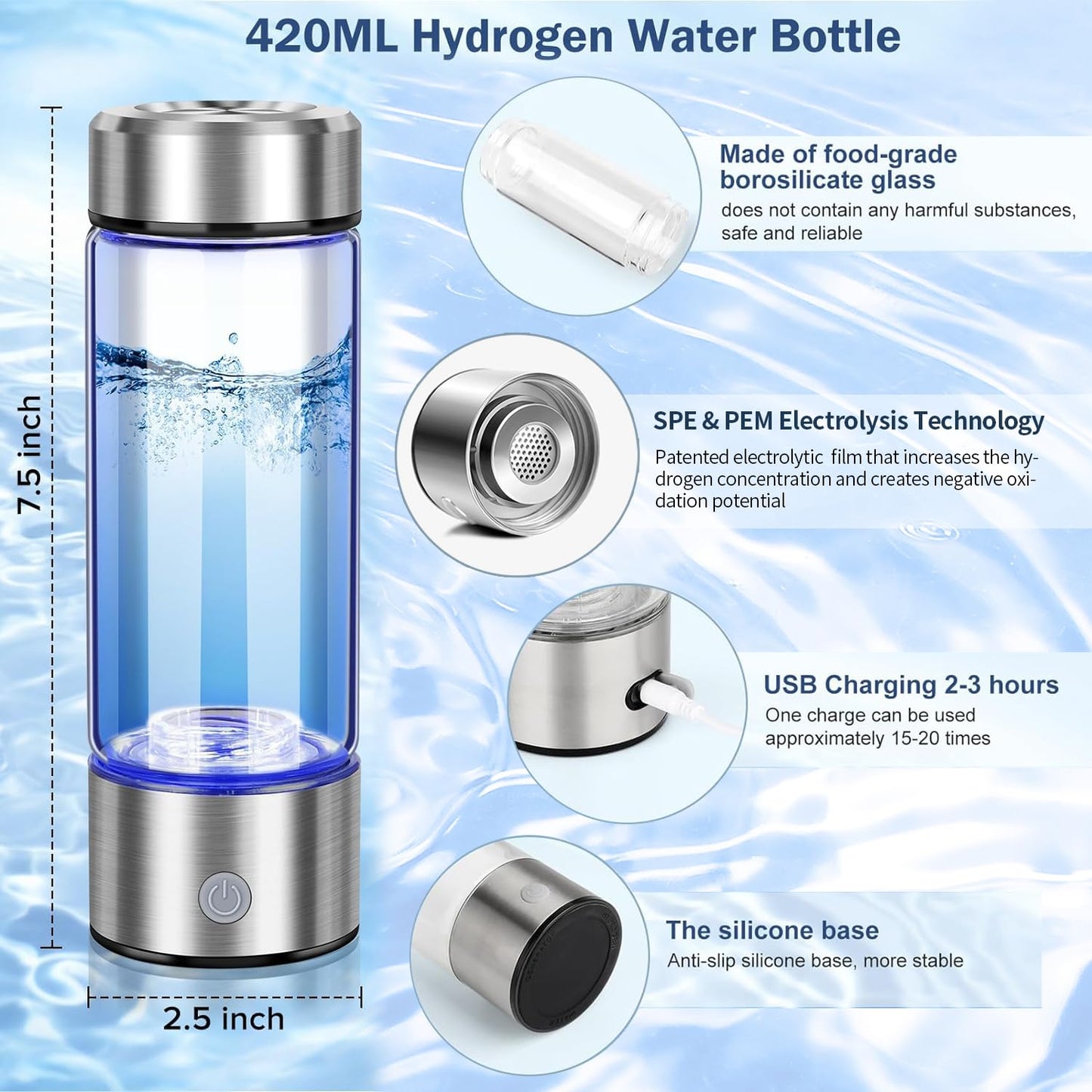 Generador de botellas de agua de hidrógeno