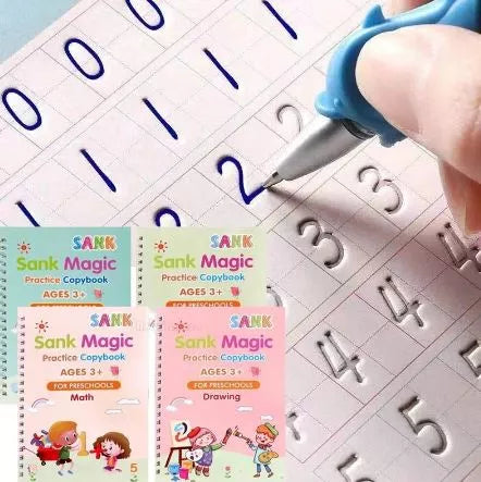 Set De 4 Cuadernos De Caligrafía Con Tinta Mágica