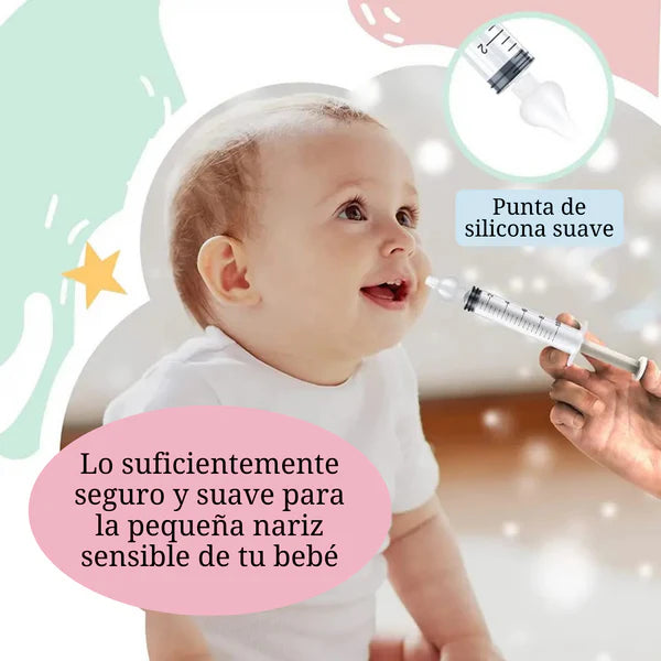 Jeringa Lavado Nasal | Pack 2 Unidades + Solución Salina de Regalo