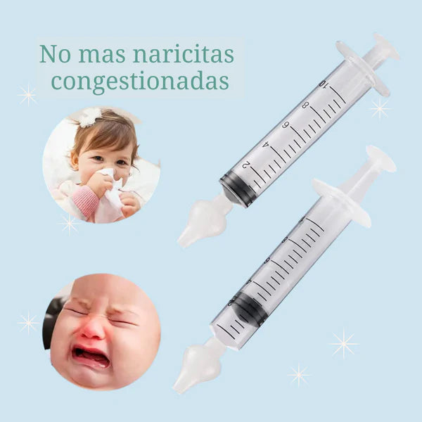 Jeringa Lavado Nasal | Pack 2 Unidades + Solución Salina de Regalo