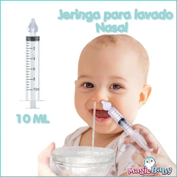 Jeringa Lavado Nasal | Pack 2 Unidades + Solución Salina de Regalo