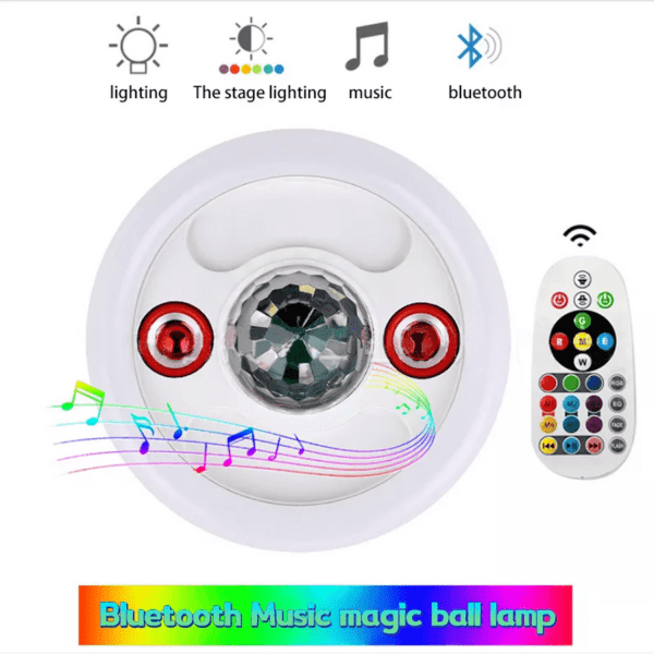 Foco RGB Discoteca + Doble Parlante Bluetooth 3 en 1