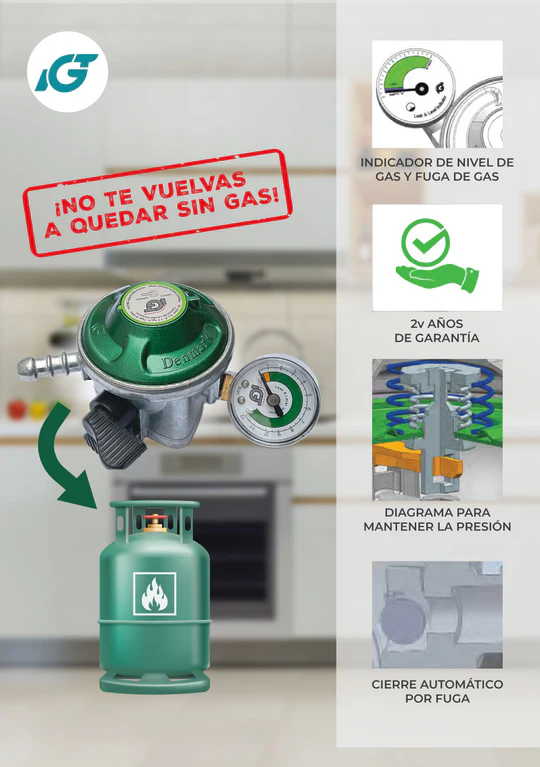 Regulador de Gas PREMIUM con Medidor de Nivel