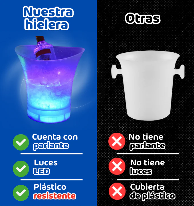 HIELERA Altavoz Bluetooth con Luces LED