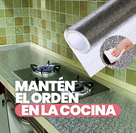 Papel Aluminio Adhesivo Para Cocina 60cm X 5m