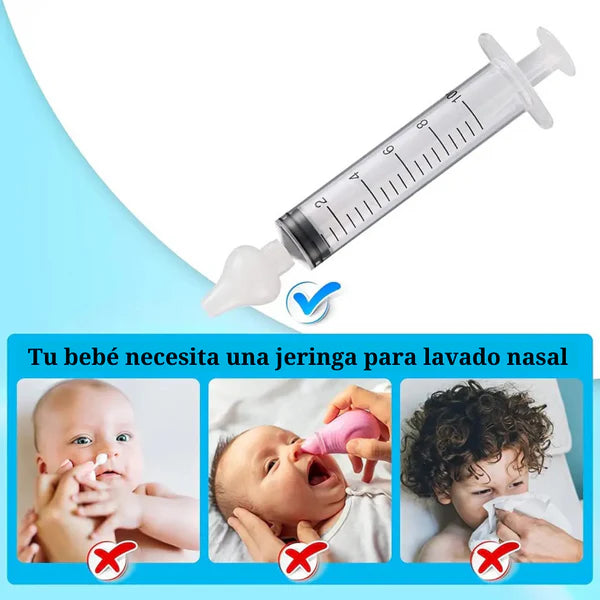 Jeringa Lavado Nasal | Pack 2 Unidades + Solución Salina de Regalo
