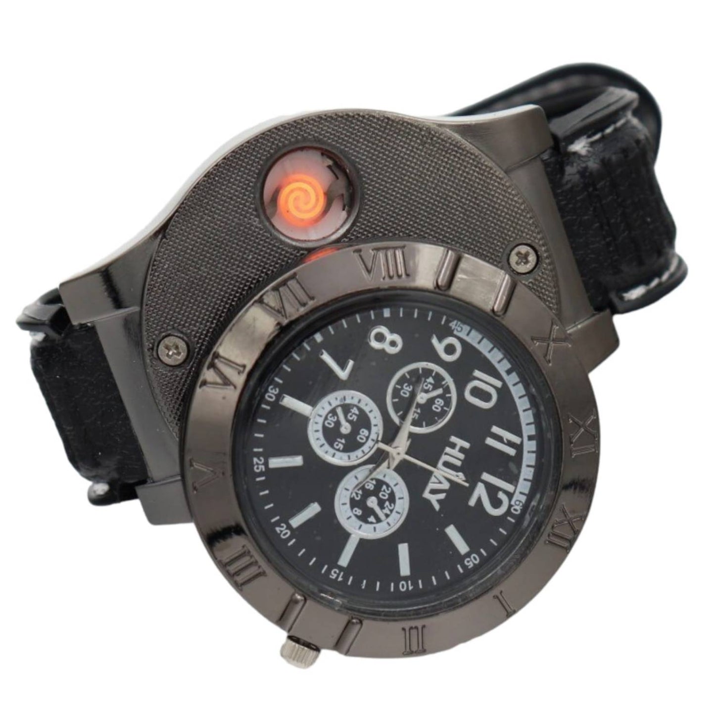 Reloj con encendedor recargable Premium - BrilloCrono Tiempo de Lujo