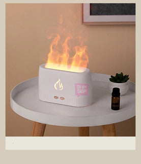 HUMIDIFICADOR FLAMA LAMPARA LUZ 7 COLORES