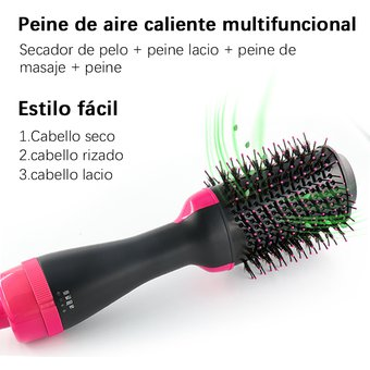 Peine Cepillo Secador Cabello Alisador Rizador 3 En 1 Multifunción