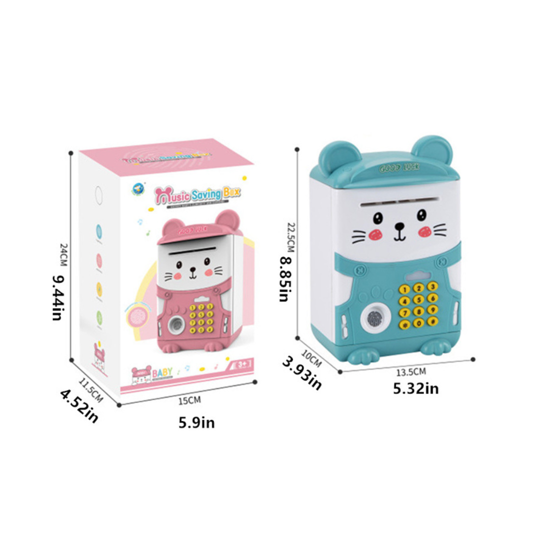 Alcancía Caja Fuerte Electrónica de Gatito Kawaii