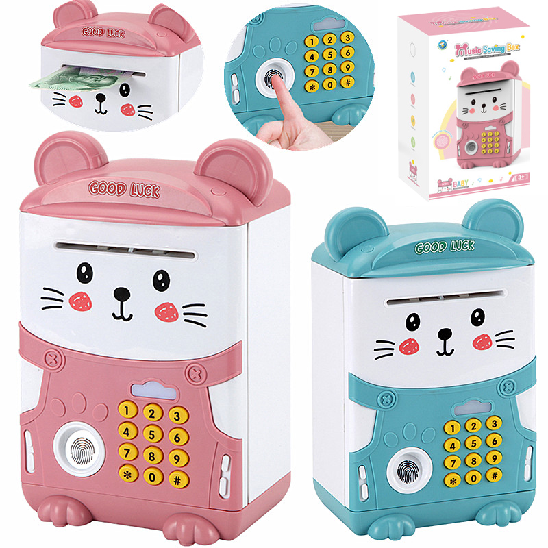 Alcancía Caja Fuerte Electrónica de Gatito Kawaii