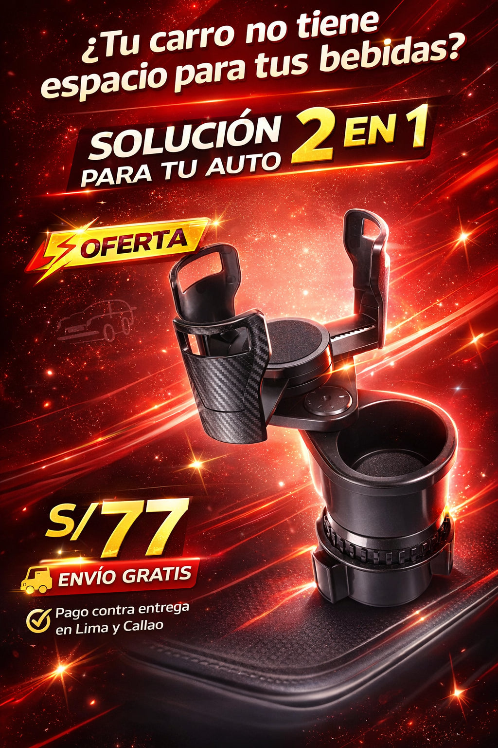 Adaptador del del portavasos del automóvil