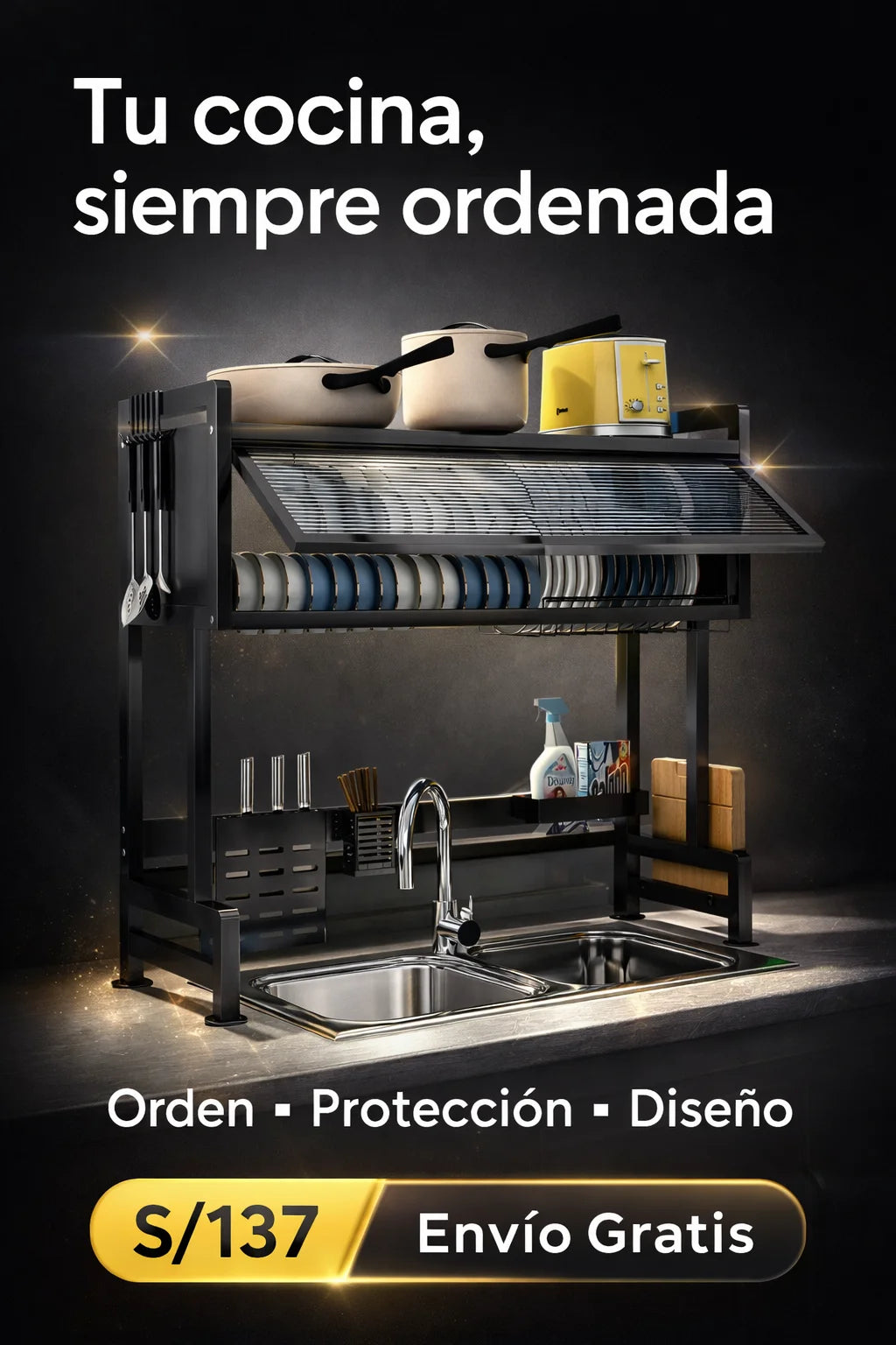 Escurridor de Platos con tapa