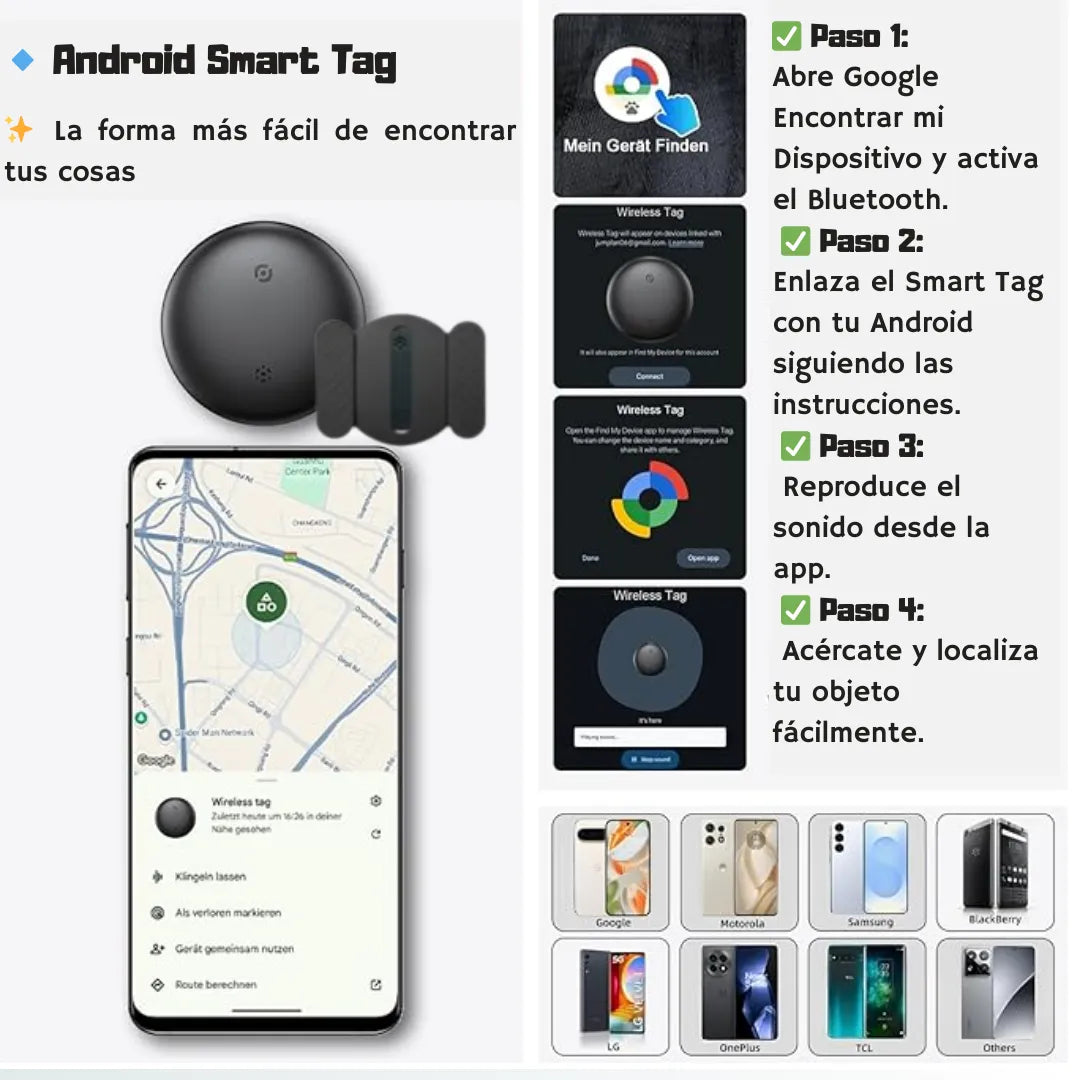 Mini Rastreador para Android – 12 meses de batería + estuche imantado
