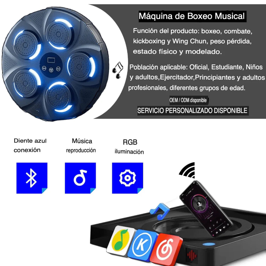 Máquina de Boxeo Inteligente con Música + Guantes y Ejercitadores de Mandibula GRATIS