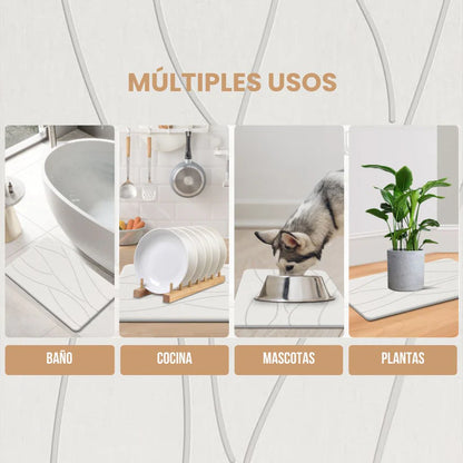 Tapete de piedra de diatomeas orgánico ultra absorbente