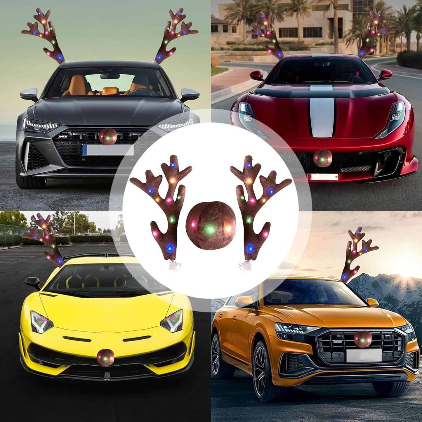 Disfraz de Reno Con luces para Auto, Moto o Bicicleta 🦌