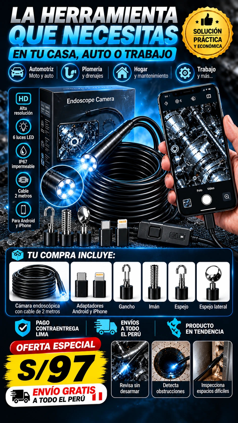 Cámara Inspectora HD 2M