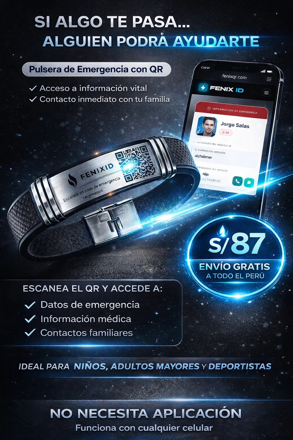 FénixID – Pulsera de Seguridad con QR