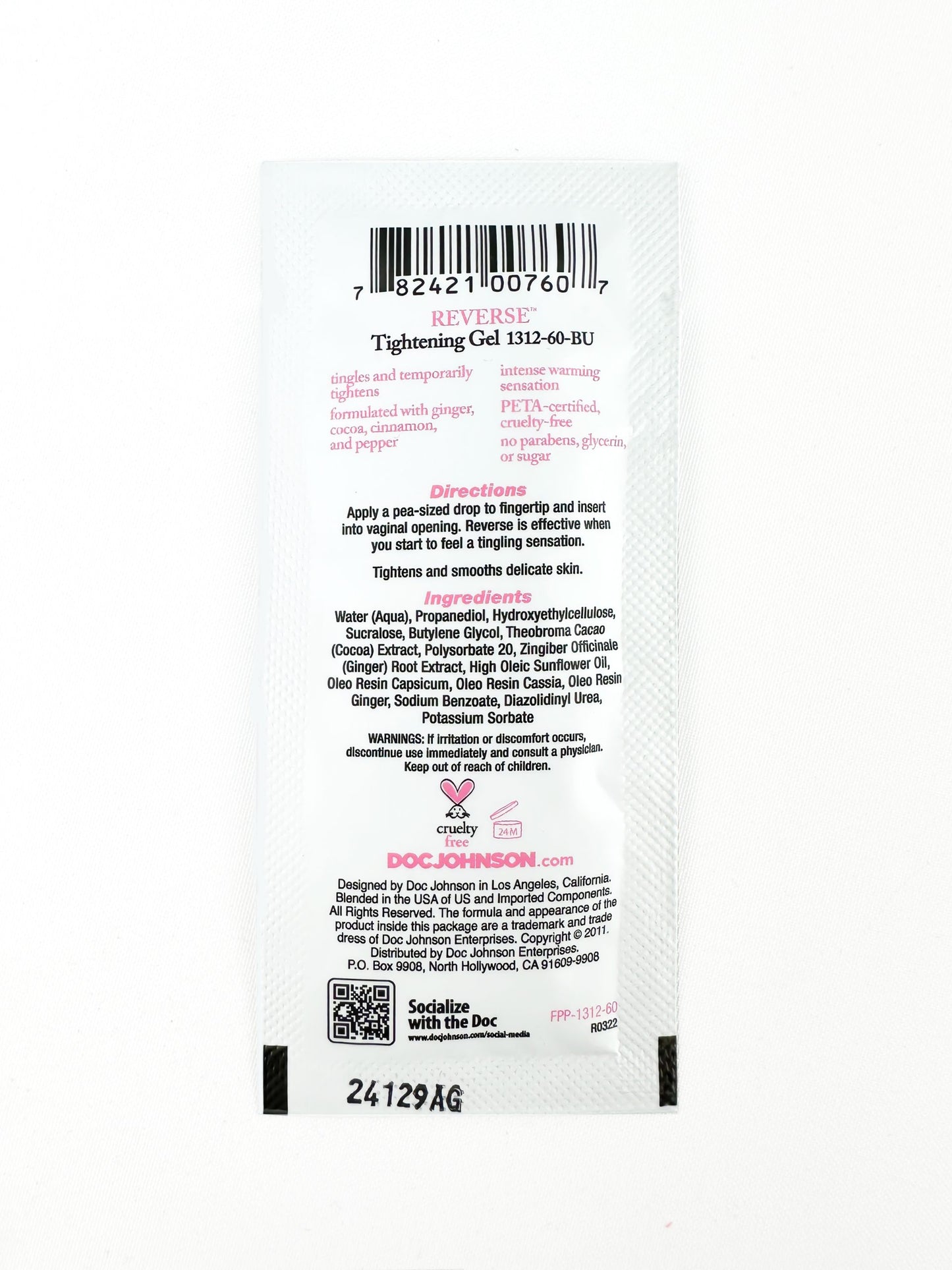 Gel Íntimo de Cuidado Personal Reverse 8 ml