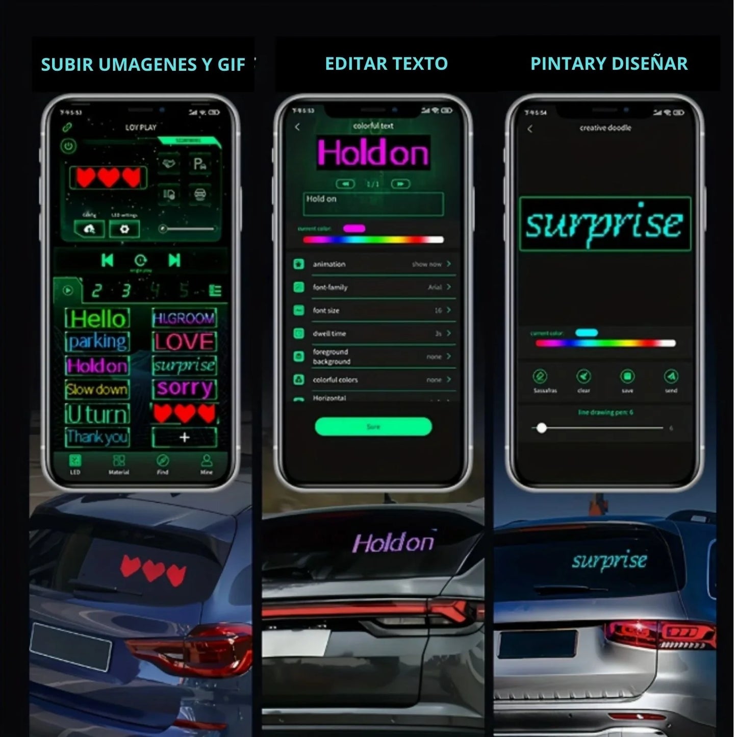 Pantalla LED (motos, autos, camionetas y camiones)