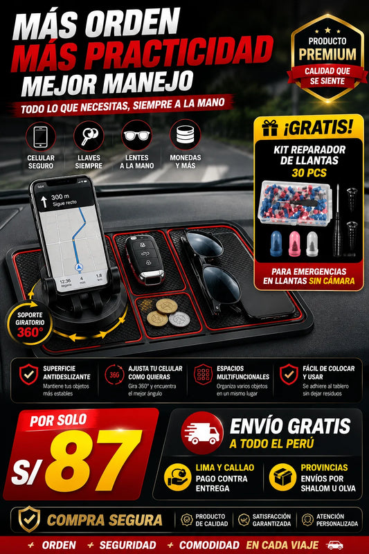 Tapete Antideslizante Para Auto + Kit de emergencia de Regalo
