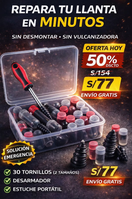 Tornillo Reparador Parche Llanta x30 Unds
