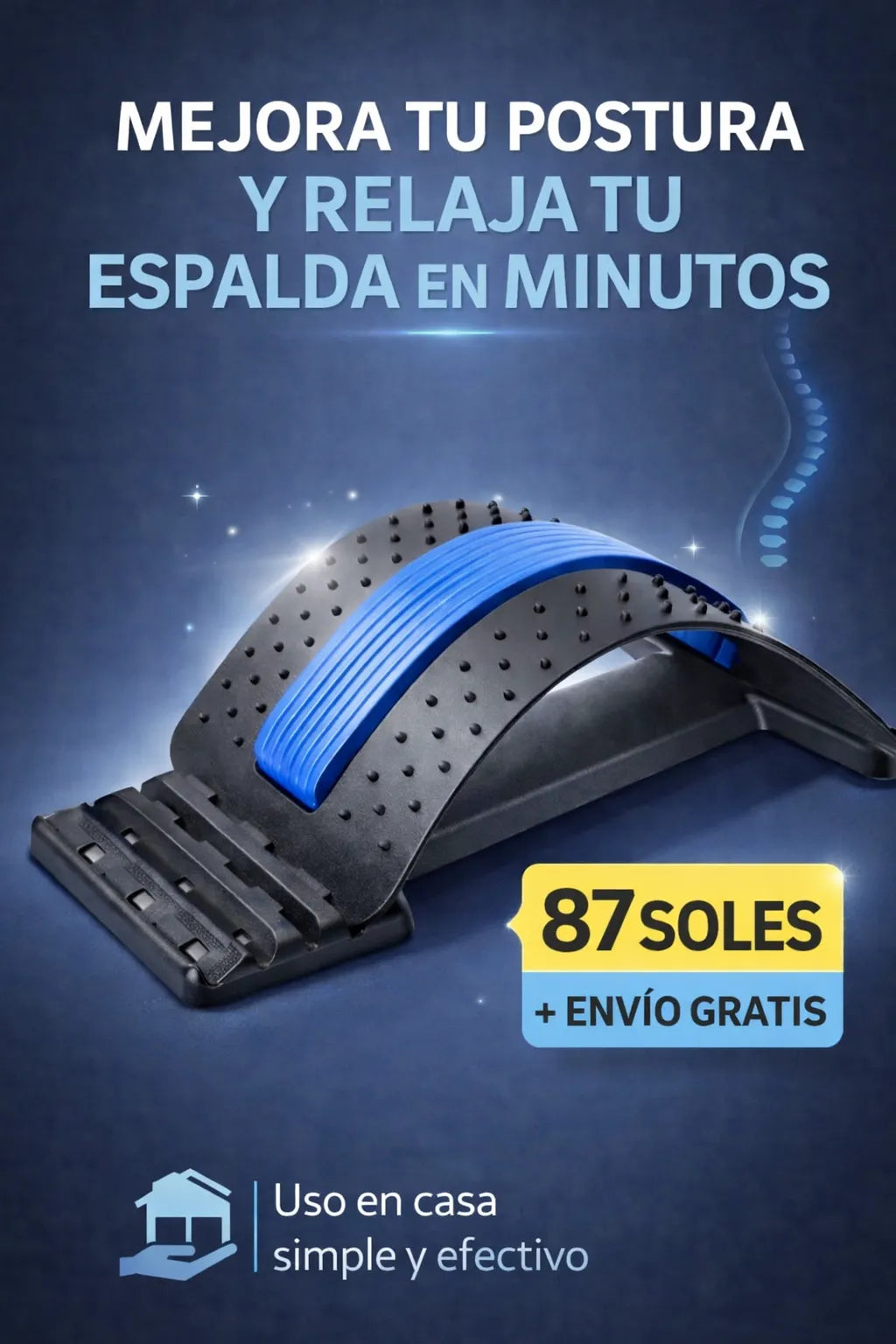 Camilla de espalda, masajeador ajustable