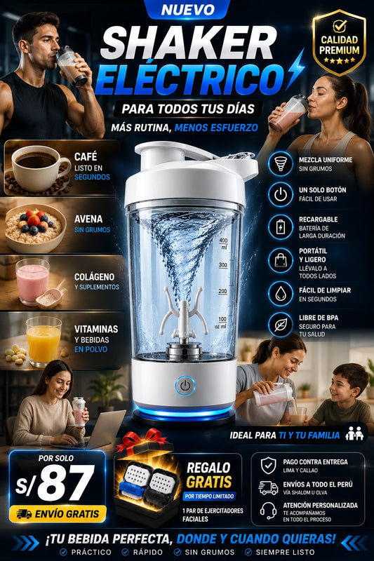 Botella Shaker Eléctrico + Regalo