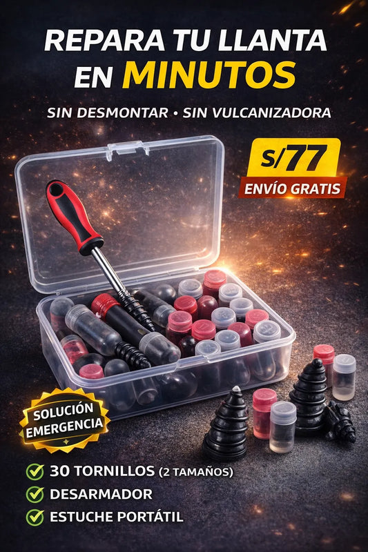 Tornillo Reparador Parche Llanta x30 Unds