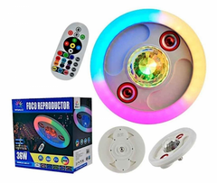 Foco RGB Discoteca + Doble Parlante Bluetooth 3 en 1