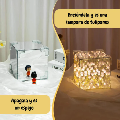 Lámpara De Espejo De Tulipanes De Cubo Mágico