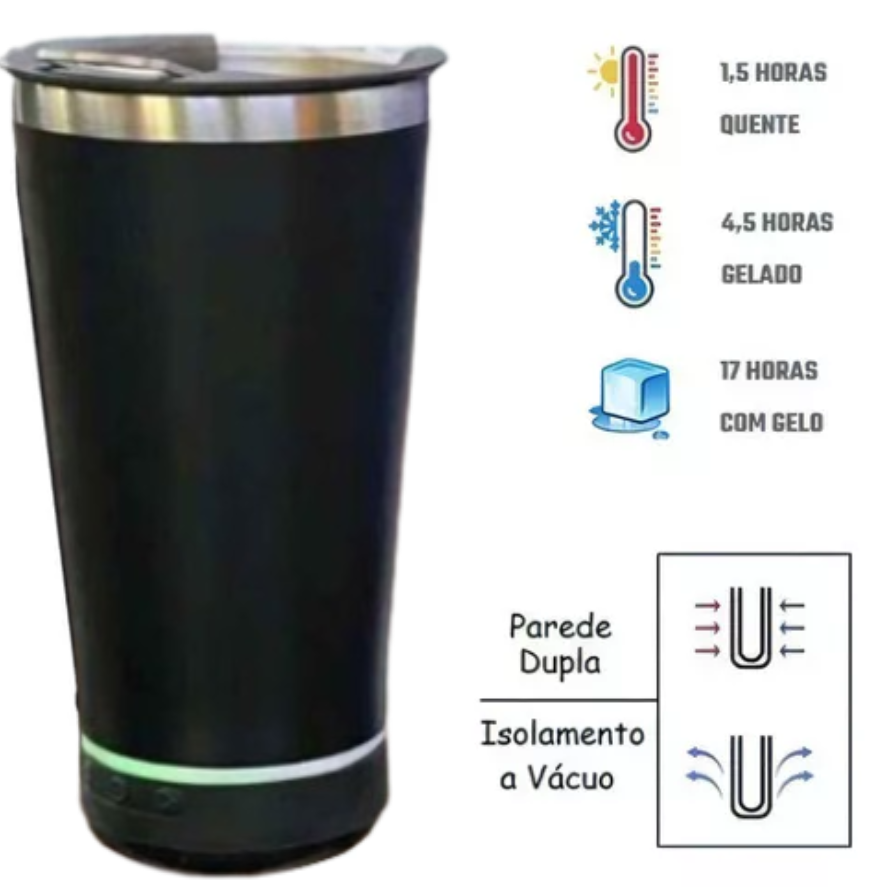 Vaso Termico Con Luz Y Parlante