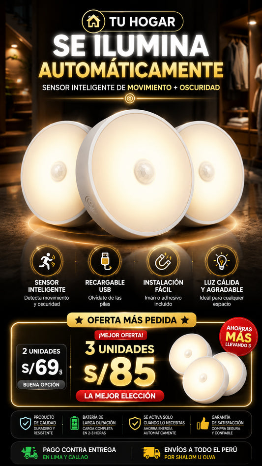 Foco Led con Sensor de Movimiento  - Recargable