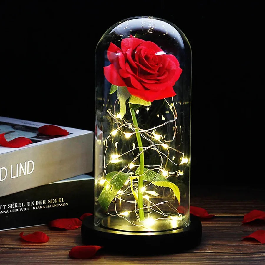 Cúpula de Cristal con Rosa Eterna