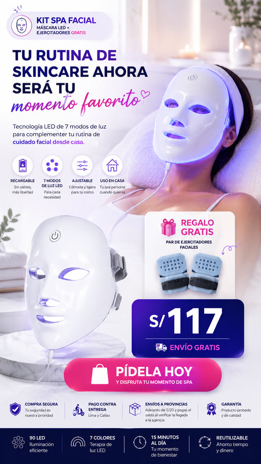 Mascara Led  7 Colores + 🎁 Ejercitadores Faciales GRATIS