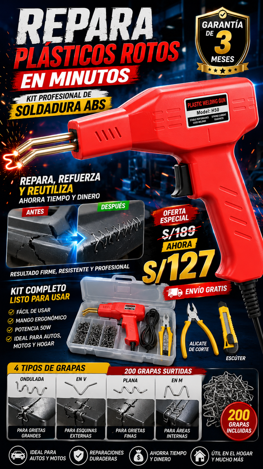 Pistola de Soldar Soldadura para todo tipo de plástico de 50W