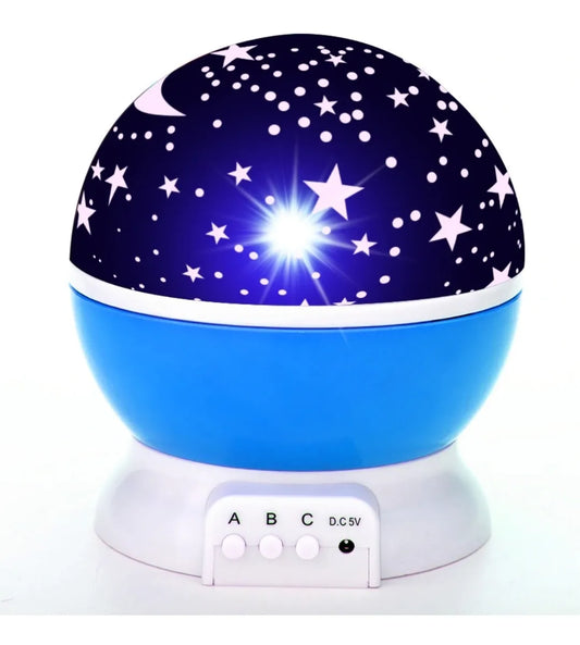 Lampara Proyector De Estrellas Giratoria - Celeste