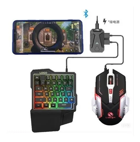 Teclado + mouse gammer para celular