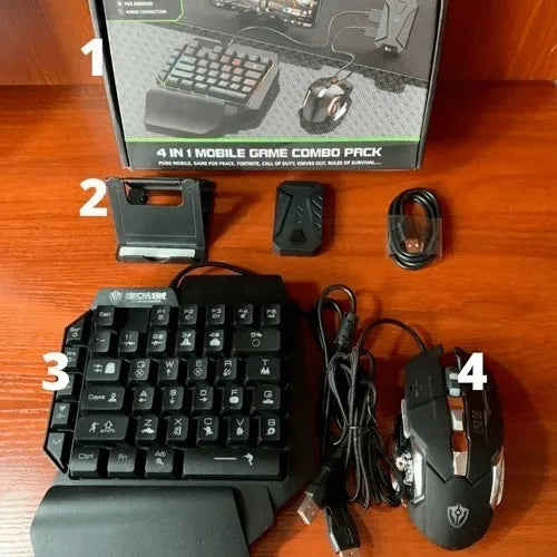 Teclado + mouse gammer para celular
