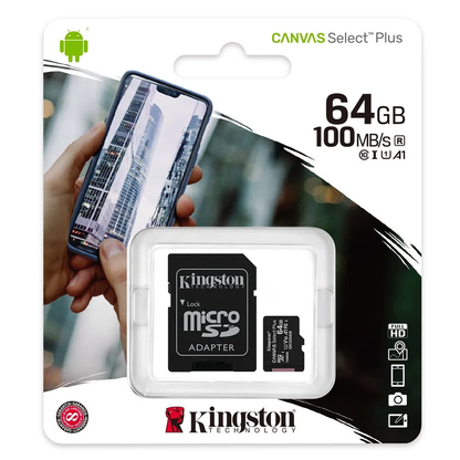 Memoria Microsd 64gb Kingston Clase 10 100mbps