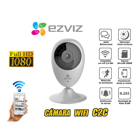 Cámara Inalámbrica Wifi C2C Full HD Inteligente - Ezviz