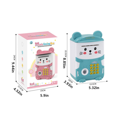 Alcancía Caja Fuerte Electrónica de Gatito Kawaii