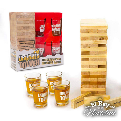 Jenga Juegos de Mesa para adultos (Drunken Tower) - impreso en español