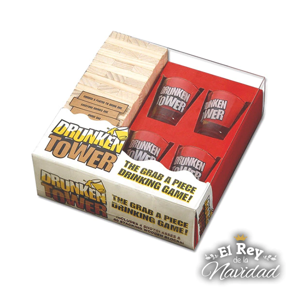 Jenga Juegos de Mesa para adultos (Drunken Tower) - impreso en español